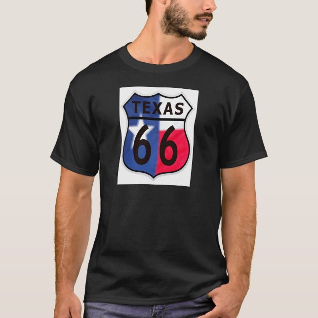Route 66 Texas Color T-Shirt (Front)