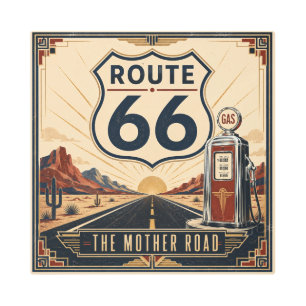 Route 66 The Mother Road Art Deco Gas Pump