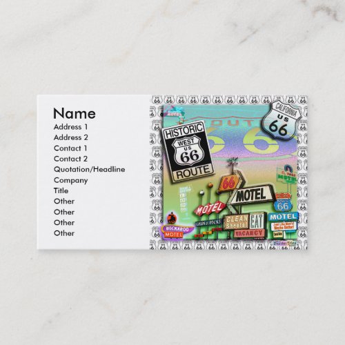 Route 66 _ The Mother Road Business Cards