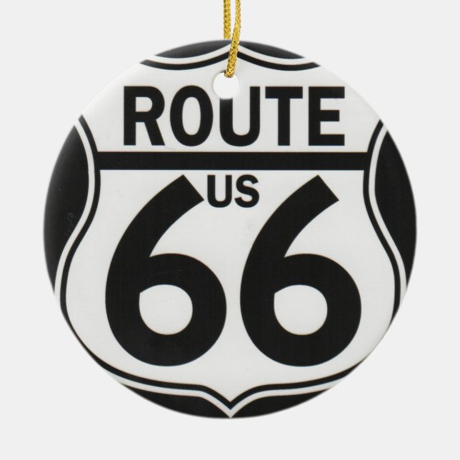 Route 66 - The Mother Road Ceramic Ornament (Front)