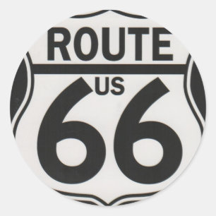 Route 66 - The Mother Road Classic Round Sticker