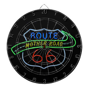 Route 66, The Mother Road, Neon Sign Dart Board