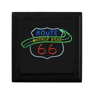 Route 66, The Mother Road, Neon Sign Gift Box
