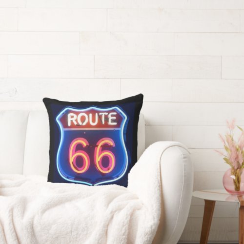 Route 66 throw pillow