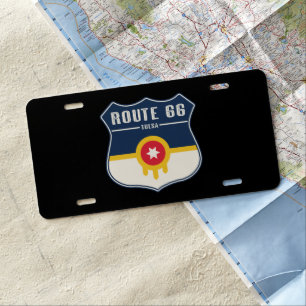 Route 66 Tulsa License Plate