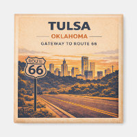 Route 66 Tulsa Oklahoma Heritage City Skyline