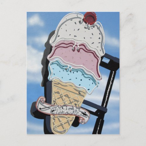 Route 66 Twisters Ice Cream Sign Postcard