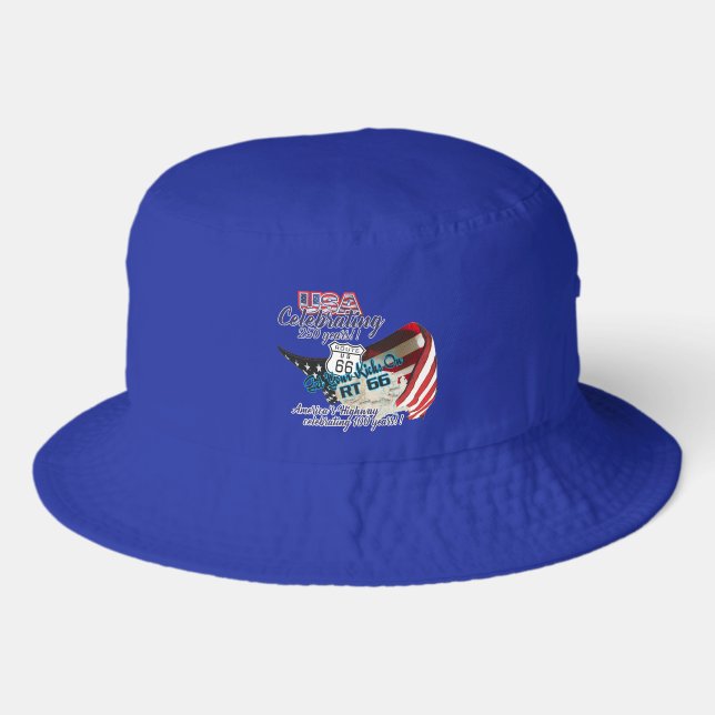 Route 66 USA250 flag  bucket hat (Front)
