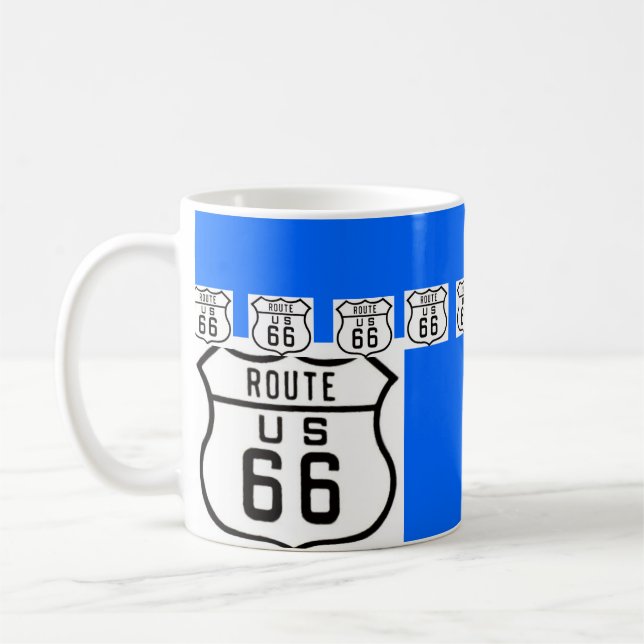 Route 66 Vintage American Road Sign Coffee Mug (Left)