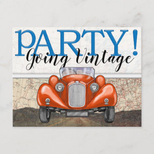 Route 66 - Vintage Cars- Invitation
