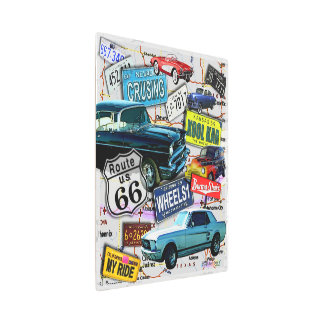 Route 66, Vintage cars, Road Trips Metal Print