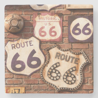 Route 66 Vintage Designed Stone Coaster