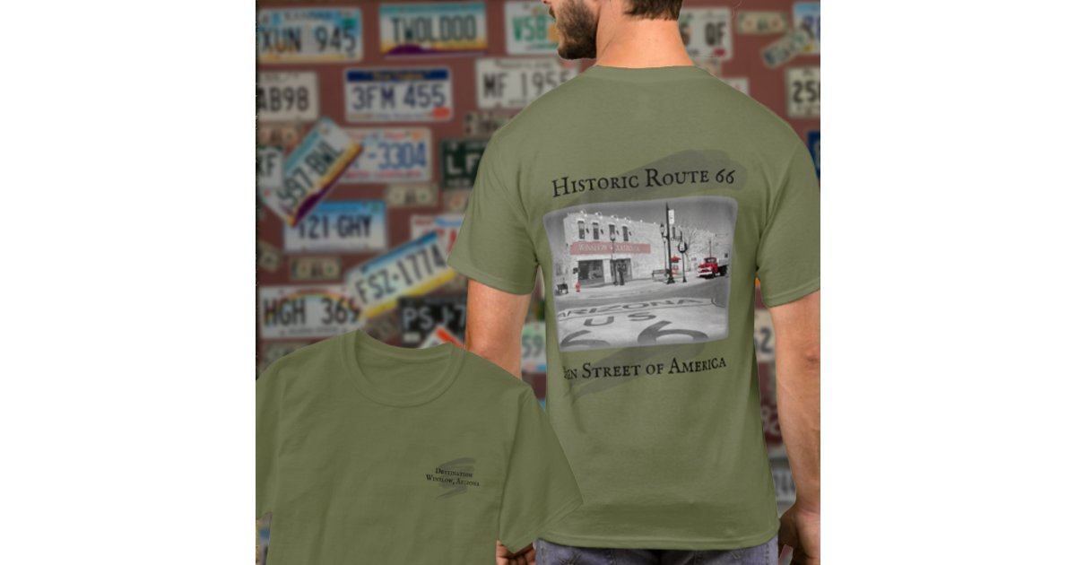 Winslow Arizona Historic Route 66 Distressed Graphic T-Shirt Winslow Arizona Historic Route 66 Distressed Graphic T-Shirt