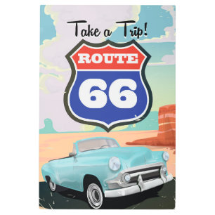 Route 66 vintage logo metal print