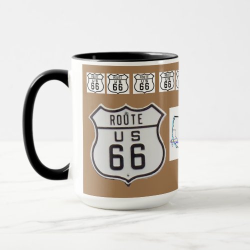 Route 66 Vintage Sign Gifts brown Mug