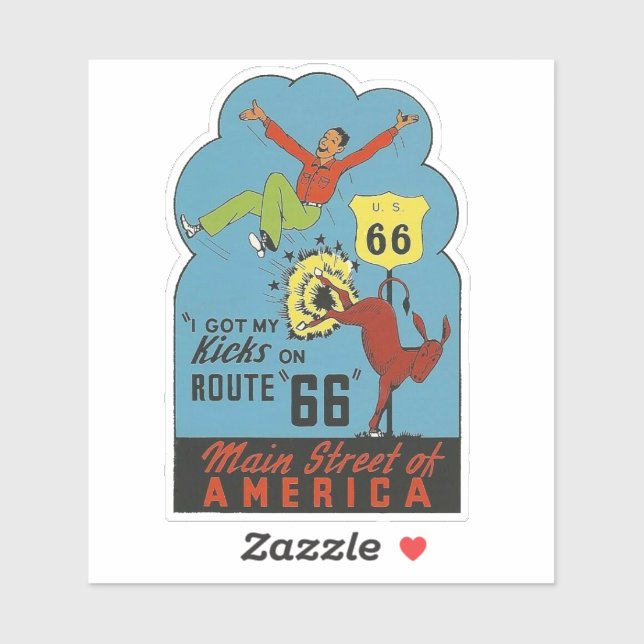 Route 66  Vintage Style Travel  Sticker (Sheet)