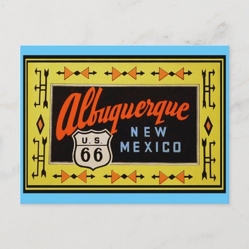 Route 66 _ Vintage Travel Albuquerque New Mexico   Postcard