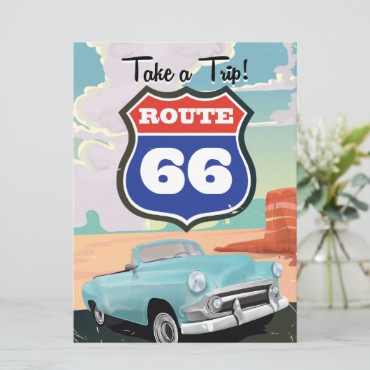 Route 66 vintage travel poster (Standing Front)