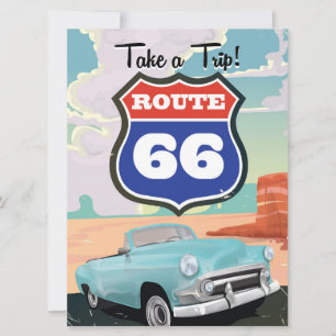Route 66 vintage travel poster