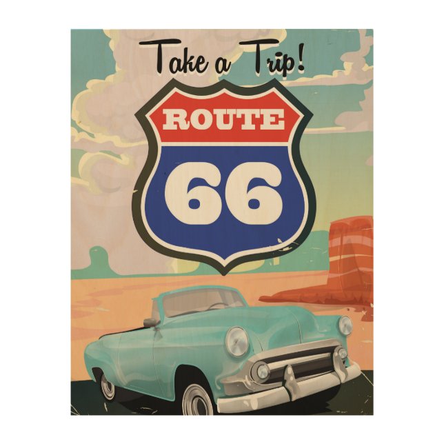 Route 66 vintage travel poster (Front)