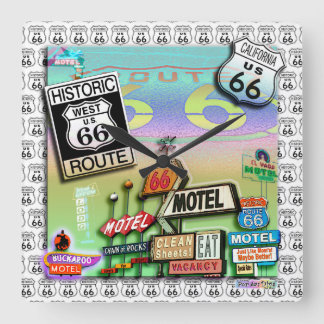 ROUTE 66 Wall CLOCK by PopArtDiva