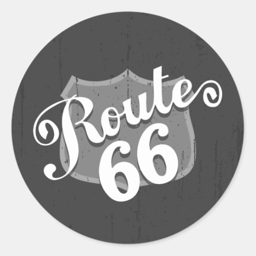 Route 66 Weatherboard Classic Round Sticker