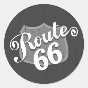 Route 66 Weatherboard Classic Round Sticker