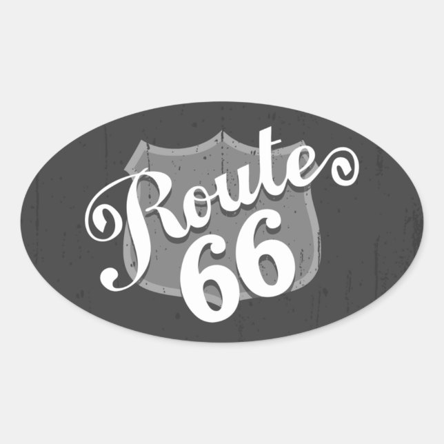 Route 66 Weatherboard Oval Sticker (Front)