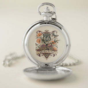 Route 66 Wild Heart Free Road Timepiece Pocket Watch