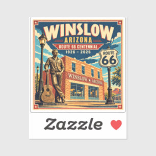 Route 66 Winslow Arizona Centennial Vintage Travel Sticker