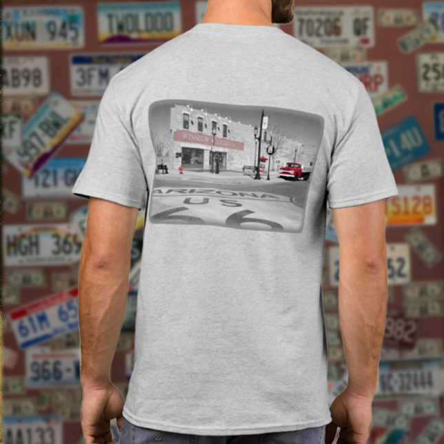 Route 66 Winslow Arizona Red Splash Photograph T-Shirt (Creator Uploaded)