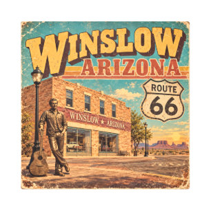 Route 66 Winslow Arizona Vintage Main Street  Metal Print