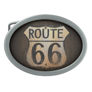 Route 66 Wood BG - Belt Buckle