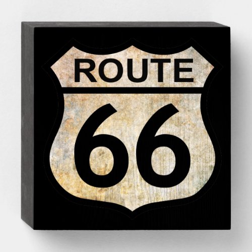 Route 66 wooden box sign