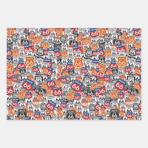 Route 66 wrapping paper sheets