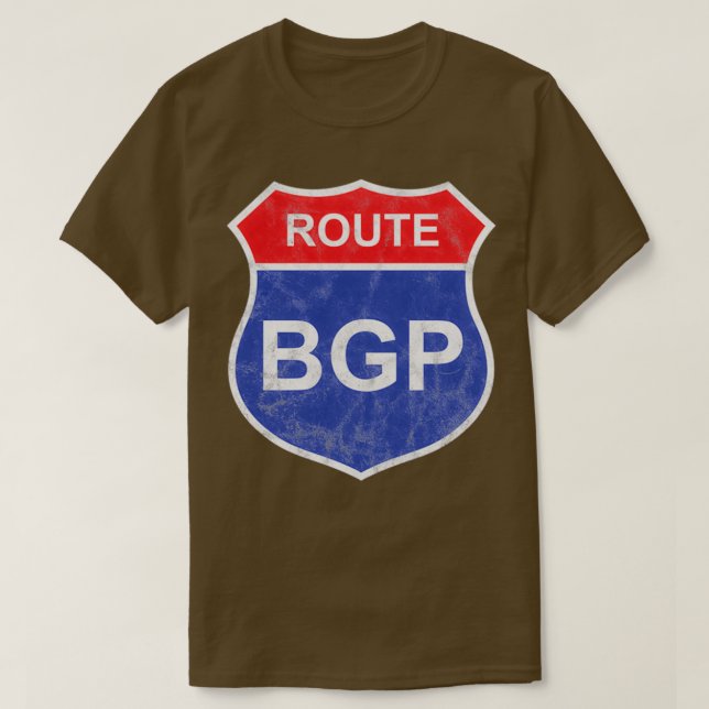 Route BGP Network IT Tech T-Shirt (Design Front)