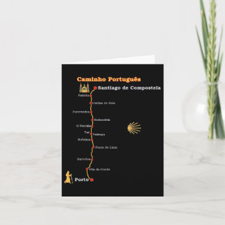 Route Caminho Português De Santiago Stages Camino  Card