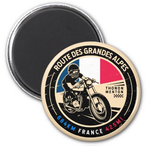 Route des Grandes Alpes  France  Motorcycle Magnet