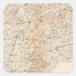 Route, Gettysburg campaign Square Sticker