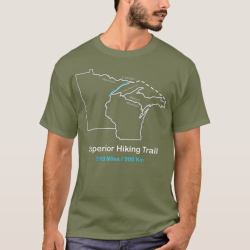 Route Map of the Superior Hiking Trail T_Shirt