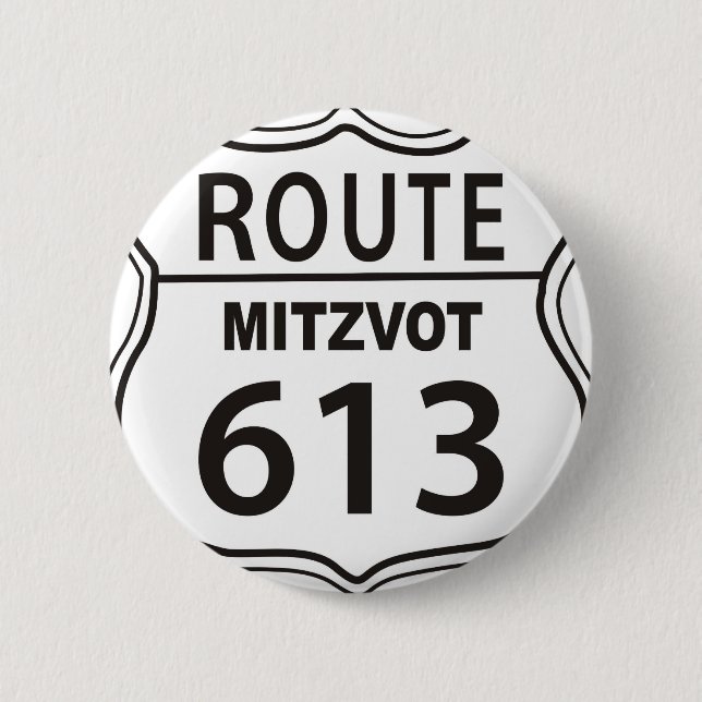 ROUTE MITZVOT 613 PINBACK BUTTON (Front)