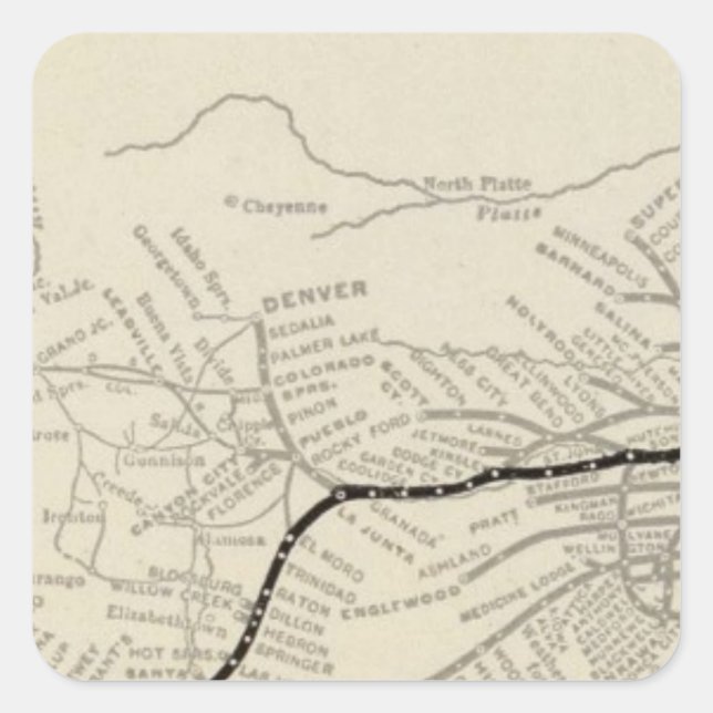 Route of the California Limited Square Sticker (Front)