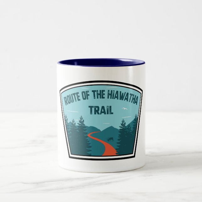Route Of The Hiawatha Trail Two-Tone Coffee Mug (Center)