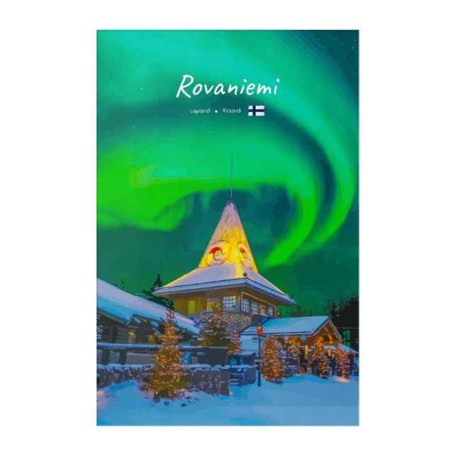 Rovaniemi, Finland - Magic Aurora  Acrylic Print (Front)