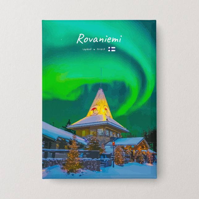 Rovaniemi, Finland - Magic Aurora Button (Front)