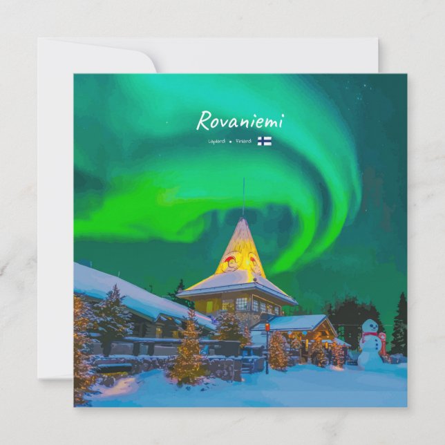 Rovaniemi, Finland - Magic Aurora Invitation (Front)