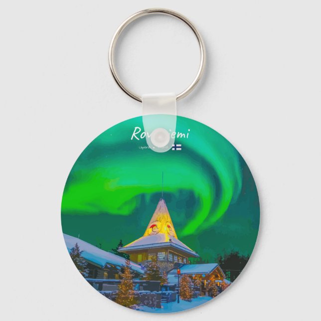 Rovaniemi, Finland - Magic Aurora  Keychain (Front)
