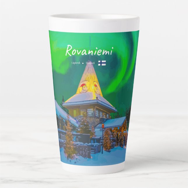 Rovaniemi, Finland - Magic Aurora Large Latte Mug (Front)