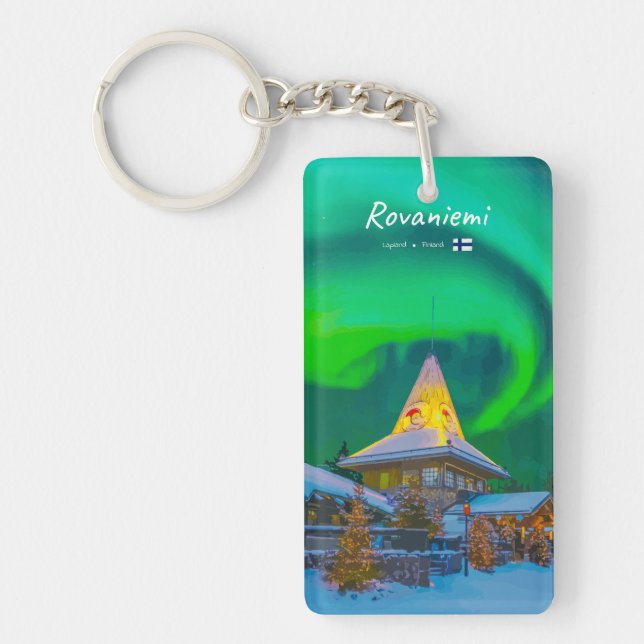 Rovaniemi, Finland - Magic Aurora Slim Keychain (Front)