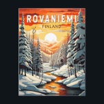 Rovaniemi Finland Travel Art Vintage Postcard<br><div class="desc">Rovaniemi retro vector travel design. Rovaniemi is the capital of Lapland,  in northern Finland.</div>